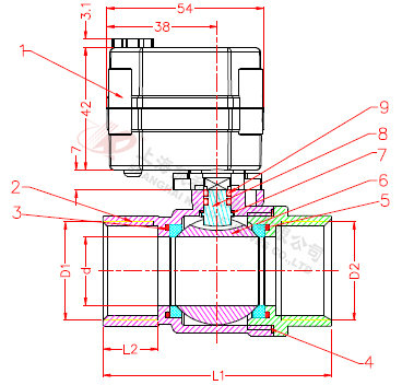 電動微型球閥結構圖