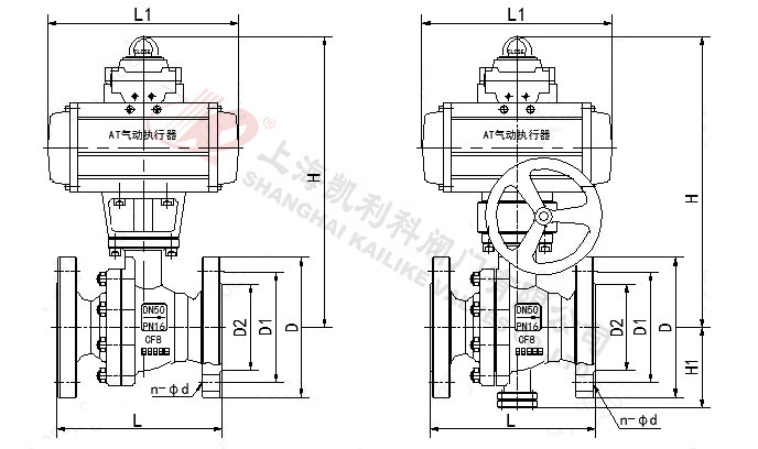 氣動帶手動球閥結構圖