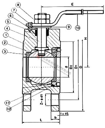 Q71F薄型球閥外形結構圖