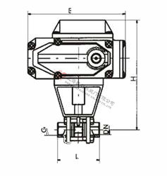 GUD型電動高真空球閥螺紋連接結構圖