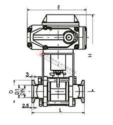 GUD型電動高真空球閥快卸法蘭連接結構圖