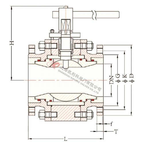 Q41TC氣動陶瓷球閥外形結構圖