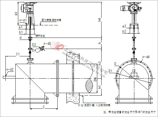 PZI礦用配水閘閥外形結構圖