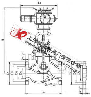 J941W不銹鋼電動截止閥外形結構圖