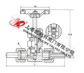 J21W不銹鋼外螺紋截止閥外形結(jié)構(gòu)圖