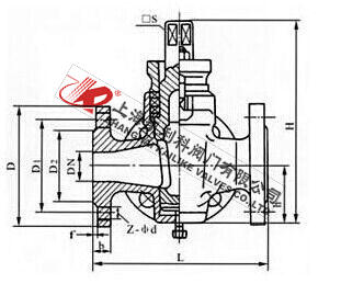 X44W三通旋塞閥外形結構圖