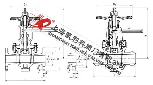 X47H提升式旋塞閥外形結構圖