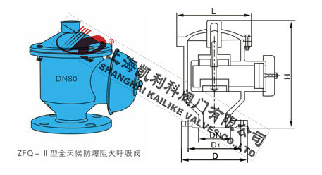ZFQ-1阻火呼吸閥外形結構圖