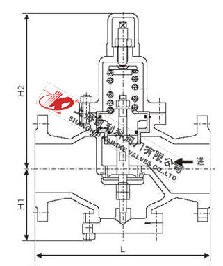 Y42X直接作用薄膜式減壓閥外形結構圖